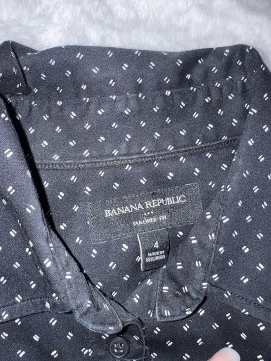 Banana Republic Navy Shirt with White Dot Motif - Picture 3 of 5